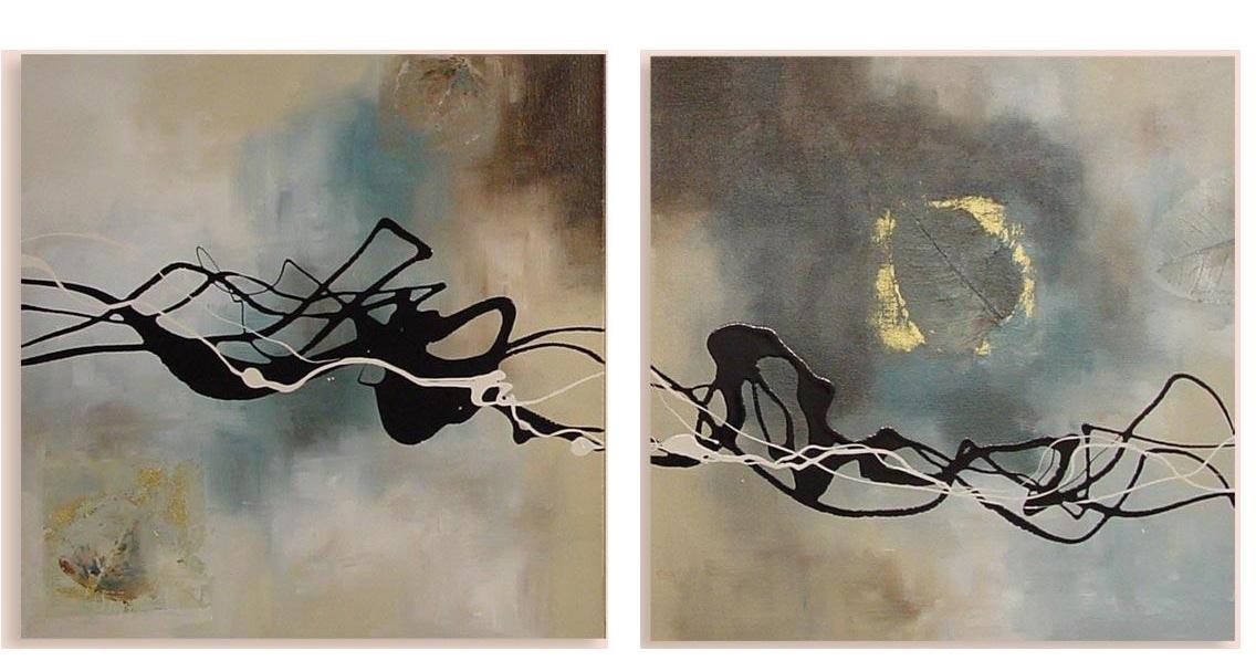 Abstract Watery Hollow Pair